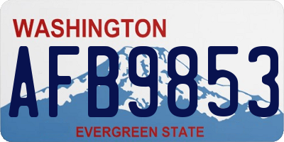 WA license plate AFB9853