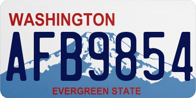 WA license plate AFB9854