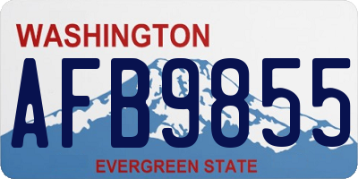 WA license plate AFB9855
