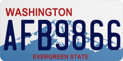 WA license plate AFB9866