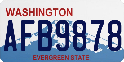 WA license plate AFB9878