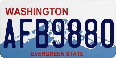 WA license plate AFB9880
