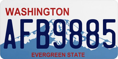 WA license plate AFB9885