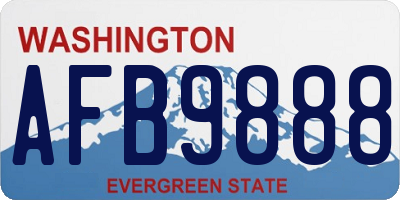 WA license plate AFB9888