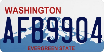 WA license plate AFB9904