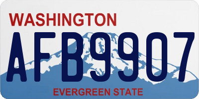 WA license plate AFB9907