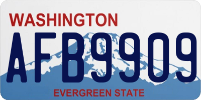 WA license plate AFB9909