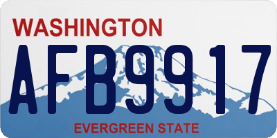 WA license plate AFB9917