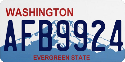 WA license plate AFB9924