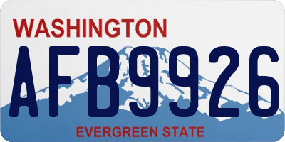 WA license plate AFB9926