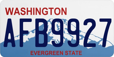 WA license plate AFB9927