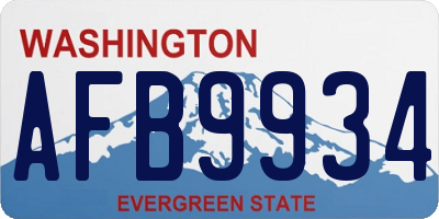 WA license plate AFB9934