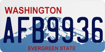 WA license plate AFB9936