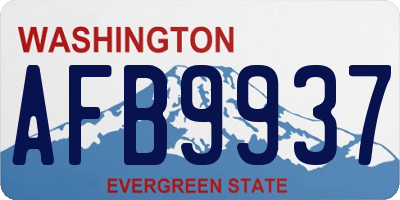 WA license plate AFB9937
