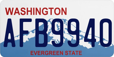WA license plate AFB9940