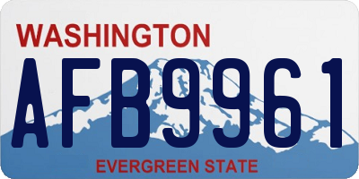 WA license plate AFB9961