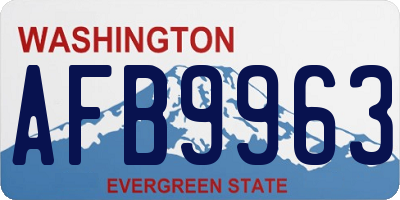 WA license plate AFB9963