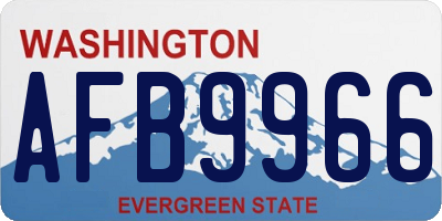 WA license plate AFB9966
