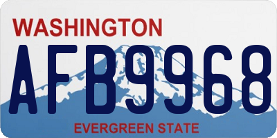WA license plate AFB9968