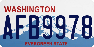 WA license plate AFB9978