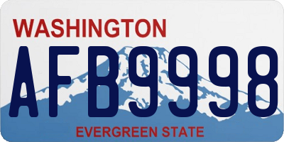 WA license plate AFB9998