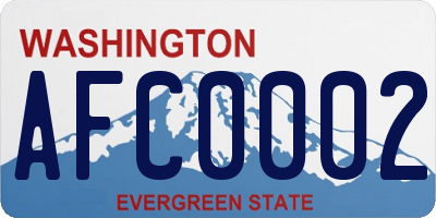 WA license plate AFC0002