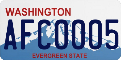 WA license plate AFC0005