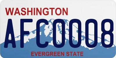 WA license plate AFC0008