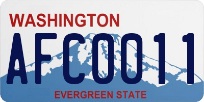 WA license plate AFC0011