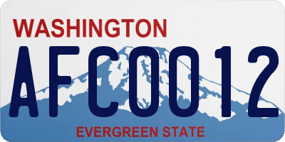 WA license plate AFC0012