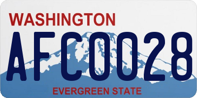 WA license plate AFC0028