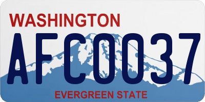 WA license plate AFC0037