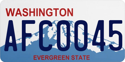 WA license plate AFC0045