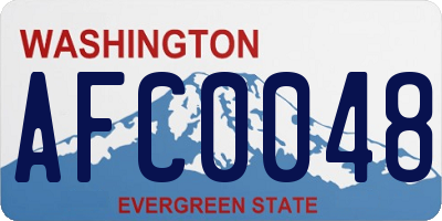 WA license plate AFC0048