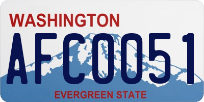WA license plate AFC0051