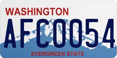WA license plate AFC0054