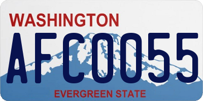 WA license plate AFC0055