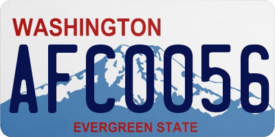 WA license plate AFC0056