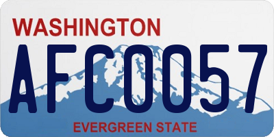 WA license plate AFC0057