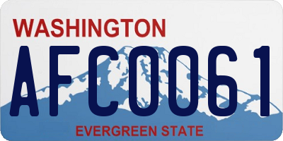 WA license plate AFC0061