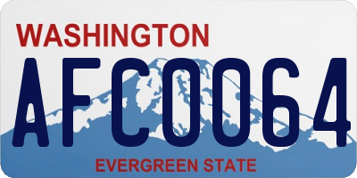 WA license plate AFC0064