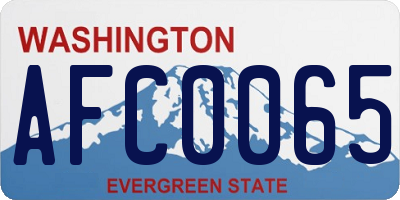 WA license plate AFC0065