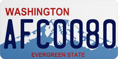 WA license plate AFC0080