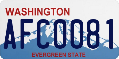 WA license plate AFC0081