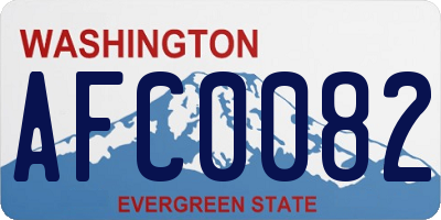 WA license plate AFC0082