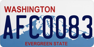 WA license plate AFC0083
