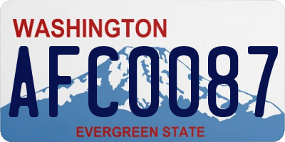WA license plate AFC0087