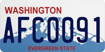 WA license plate AFC0091