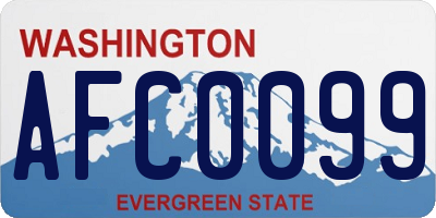 WA license plate AFC0099