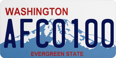 WA license plate AFC0100